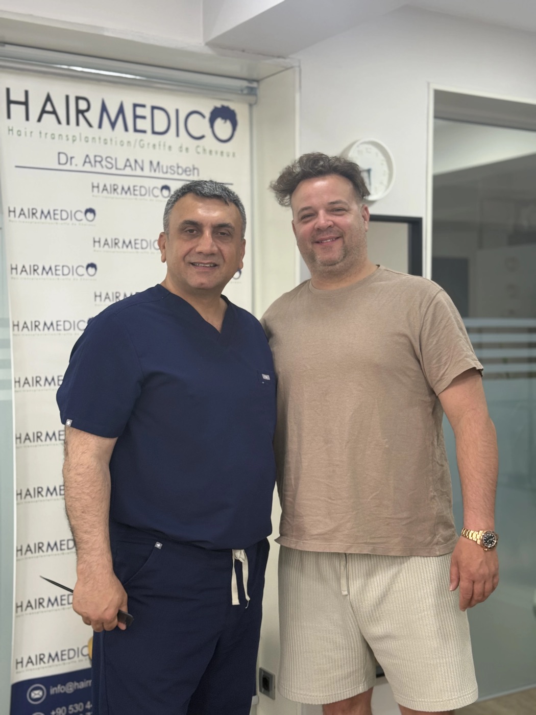 Dr. Arslan Musbeh with a Hairmedico patient